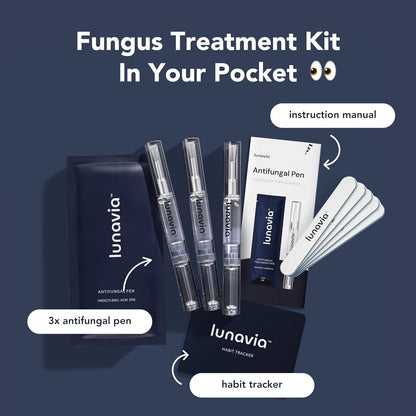 lunavia™ Antifungal Pen | Cures Most Athlete's Foot, Jock Itch, and Ringworm | 25% Undecylenic Acid with added Tea Tree, Jojoba, Clove Bud Oils & Aloe