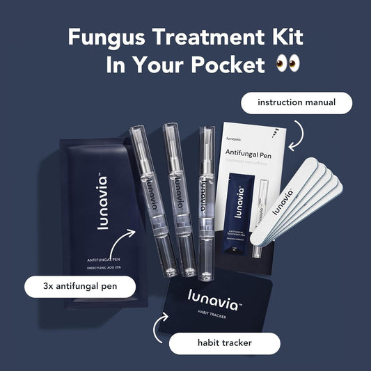 lunavia™ Antifungal Pen | Cures Most Athlete's Foot, Jock Itch, and Ringworm | 25% Undecylenic Acid with added Tea Tree, Jojoba, Clove Bud Oils & Aloe
