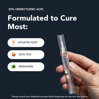 lunavia™ Antifungal Pen | Cures Most Athlete's Foot, Jock Itch, and Ringworm | 25% Undecylenic Acid with added Tea Tree, Jojoba, Clove Bud Oils & Aloe